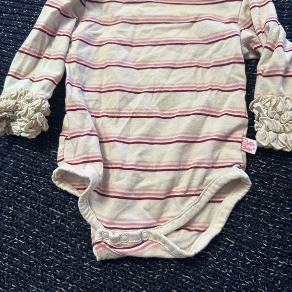 Ruffle Butts Pink Floral and Striped Bodysuit Set - Picture 2 of 5